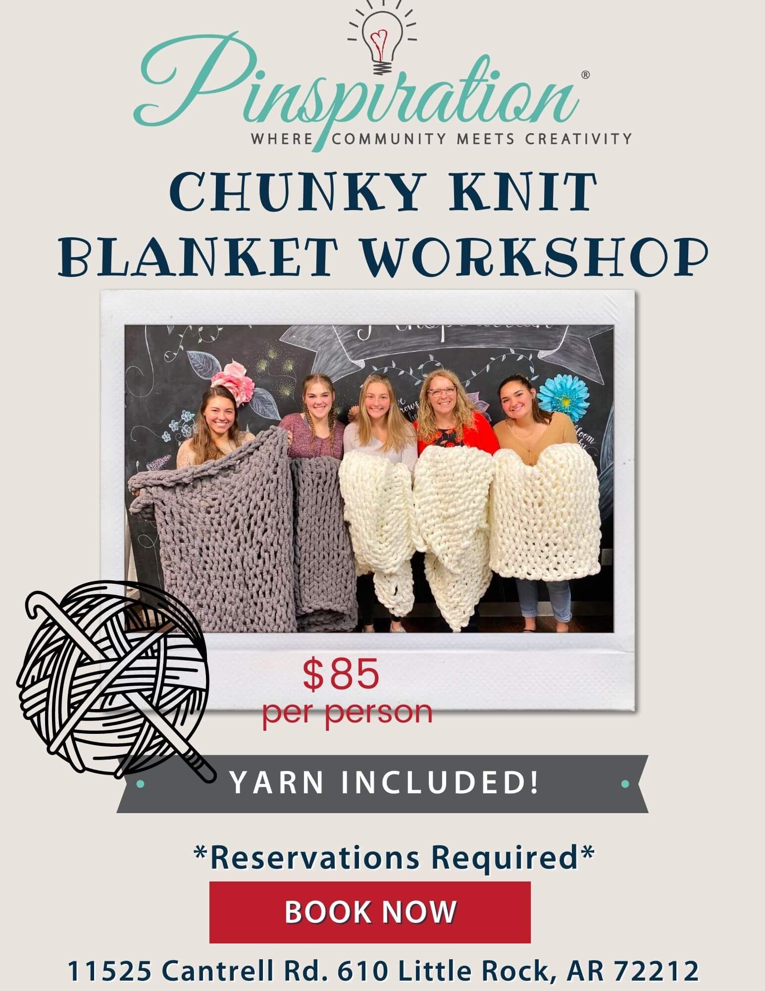 chunky knit blanket workshop